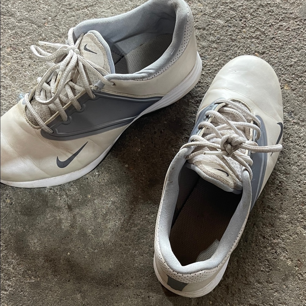 Nike womens white and Gray Athletic Shoes